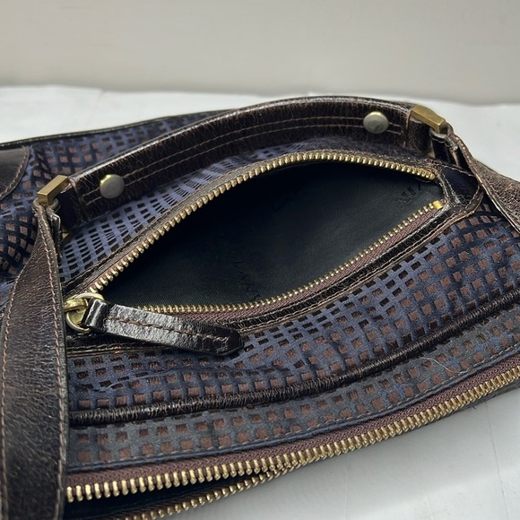 Lanvin Vintage Leather and Silk Zip Top Shoulder Bag - Picture 12 of 14